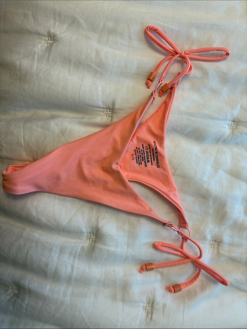 Boutine LA Coral Pink Triangle Tie-Side Bikini Bottom